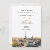 Paris France Destination Wedding Waterverf Invita Kaart (Voorkant)