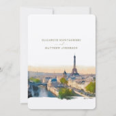 Paris France Destination Wedding Waterverf Kaart (Achterkant)