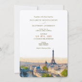 Paris France Destination Wedding Waterverf Kaart (Voorkant)