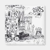 Paris France Doodle Magneet (Voorkant)