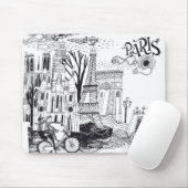 Paris France Doodle Muismat (Met muis)