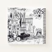Paris France Doodle Notitieboek (Achterkant)