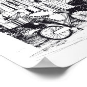 Paris France Doodle Poster (Hoek)