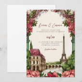 Paris France Eiffel Landscape Weddenschap Kaart (Voorkant / Achterkant)