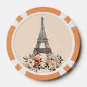 Paris France Eiffel Tower Beautiful Floral Poker Chips (Achterkant)