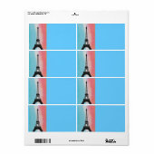 Paris France Eiffel Tower Birthday Party Peace Etiket (Full Sheet)