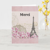 Paris France Eiffel Tower  Hartelijk dank Kaart (Gele Bloem)
