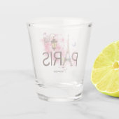 Paris France Eiffel Tower & Lamp Shot Glas (Achterkant)