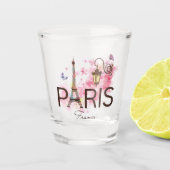 Paris France Eiffel Tower & Lamp Shot Glas (Voorkant)