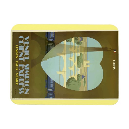 Paris France Eiffel Tower  Orient Express Magneet (Horizontaal)