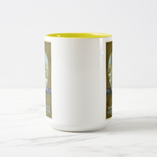 Paris France Eiffel Tower  Orient Express Tweekleurige Koffiemok (Center)