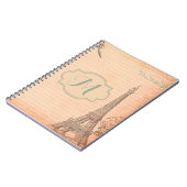 Paris France Eiffel Tower Shabb Monogram Note Book Notitieboek (Linkerzijde)