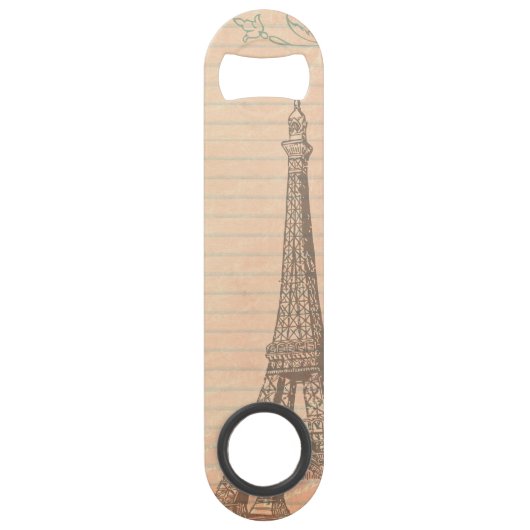Paris France Eiffel Tower Shabby Bottle Opener Speed Flessenopener (Voorkant)