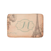 Paris France Eiffel Tower Shabby Chic Bath Mat (Voorkant)