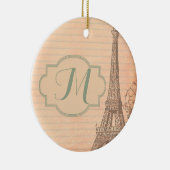Paris France Eiffel Tower Shabby Chic Ornament (Rechts)