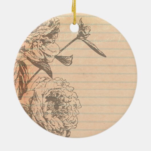 Paris France Eiffel Tower Shabby Chic Ornament (Achterkant)