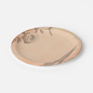 Paris France Eiffel Tower Shabby Chic Paper Borden Papieren Bordje