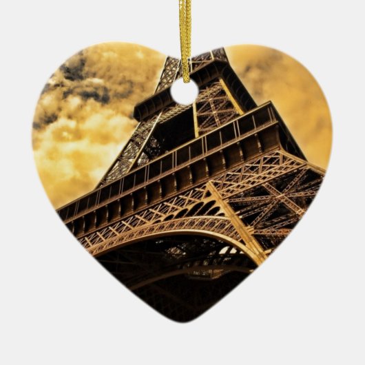 Paris France Eiffel Tower Sunset Keramisch Ornament (Voorkant)