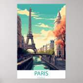 Paris France, Eiffel Tower Travel Wall Poster (Voorkant)