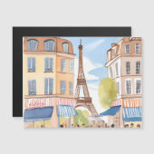 Paris France Eiffel Tower | Watercolor Magnet Card (Voorkant / Achterkant)