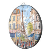 Paris France Eiffel Tower | Watercolor Travel Dartbord (Voorkant Rechts)