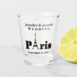Paris France Eiffel Tower Wedding Favor Shot Glas