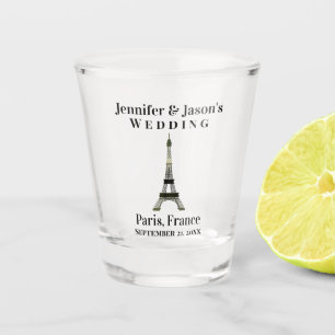 Paris France Eiffel Tower Wedding Favor Shot Glas