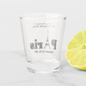 Paris France Eiffeltoren Bachelorette Party Favor Shot Glas (Achterkant)