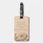 Paris France Eiffeltoren Monogram Bagagelabel (Achterkant verticaal)