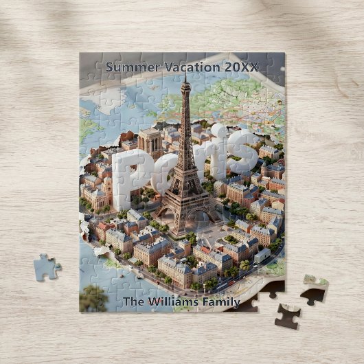 Paris France Family Vacation 3D Trip Souvenir Legpuzzel
