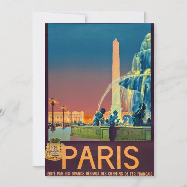 Paris France Fountain Obelisk (Voorkant)