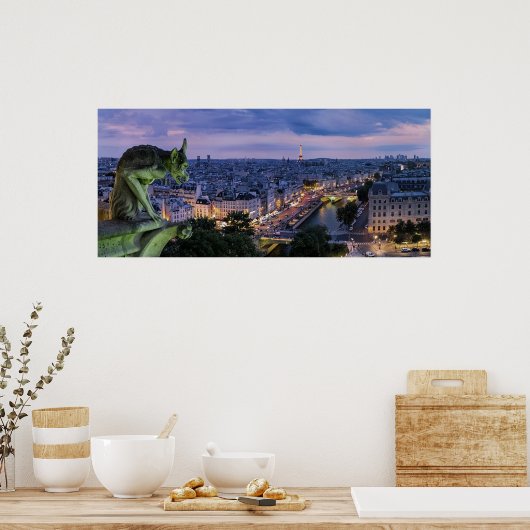 Paris France Gargoyle Poster (Keuken)