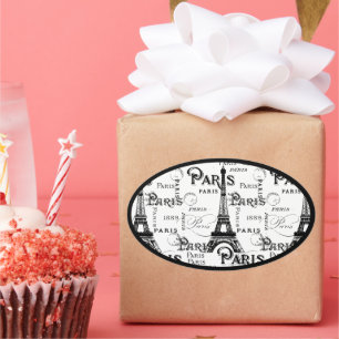 Paris France Gifts en Souvenirs Ovale Sticker