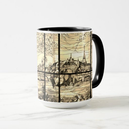 PARIS, FRANCE GLAS IN LOOD WINDOW NEUTRAL MOK (Voorkant rechts)