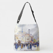 Paris France Impressionism Street Scene Canvas tas (Achterkant)