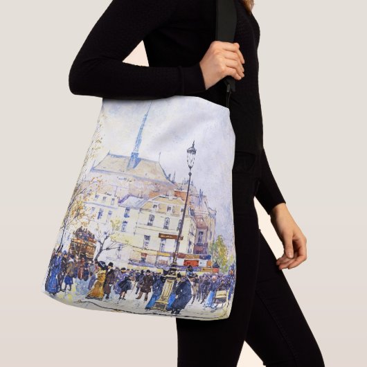 Paris France Impressionism Street Scene Canvas tas (Dichtbij)