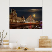 Paris France Louvre Museum Pyramid Revel Foto Poster (Keuken)