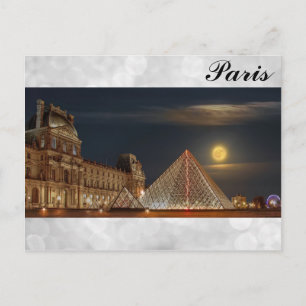 Paris France Louvre Museum Pyramide Foto Briefkaart