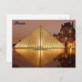 Paris France Louvre Museum Pyramide Foto Briefkaart (Voorkant / Achterkant)