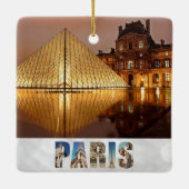 Paris France Louvre Museum Pyramide Foto Keramisch Ornament (Achterkant)