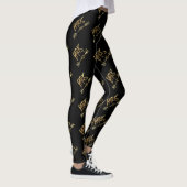 Paris France Love Black en Gold look Typografie Leggings (Rechts)