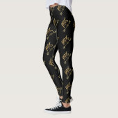Paris France Love Black en Gold look Typografie Leggings (Links)