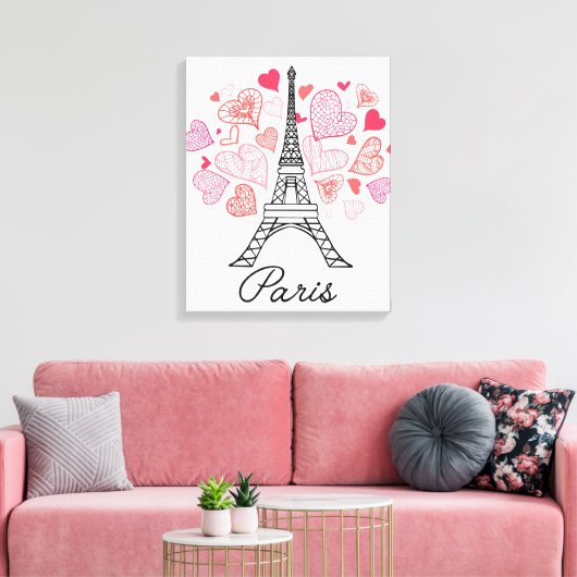 Paris, France Love Canvas Afdruk (Insitu (Woonkamer))
