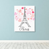 Paris, France Love Canvas Afdruk (Insitu (Houten vloer))