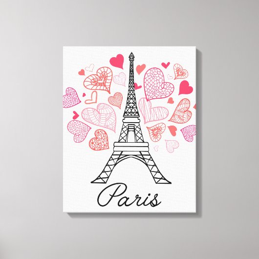 Paris, France Love Canvas Afdruk (Voorkant)