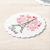 Paris, France Love Kartonnen Onderzetters (Gekanteld)