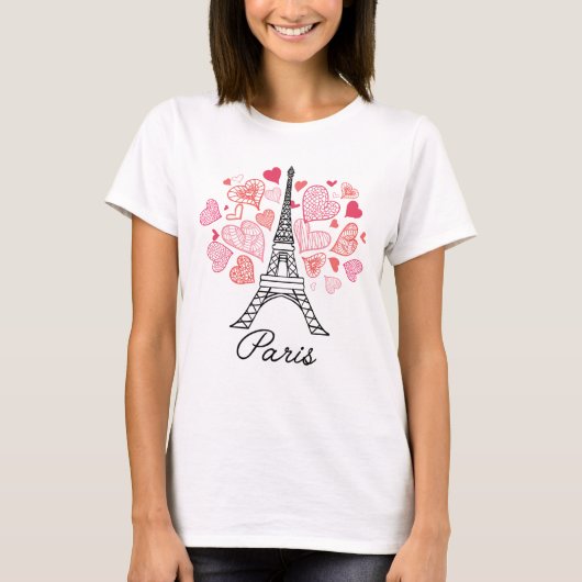 Paris, France Love T-shirt (Voorkant)