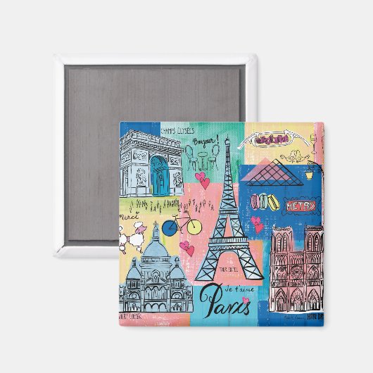 Paris, France Magneet (Voorkant / Achterkant)