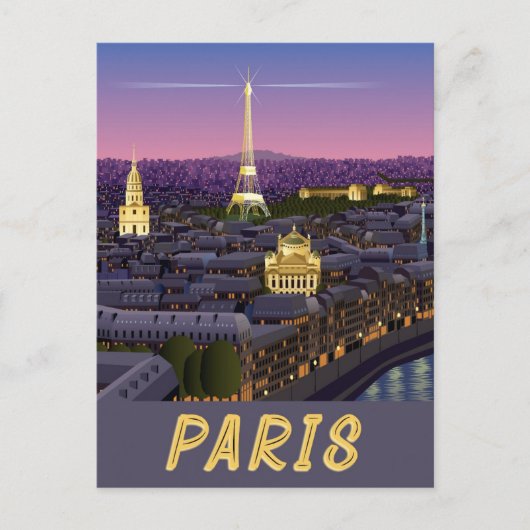 Paris France Modern City of Lights Landmarks Briefkaart (Voorkant)