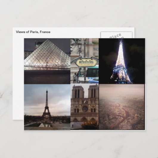 Paris France Multiview Briefkaart (Voorkant / Achterkant)